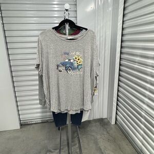 Maurice’s | Graphic Tee “God Bless America” in Gray | size 3x